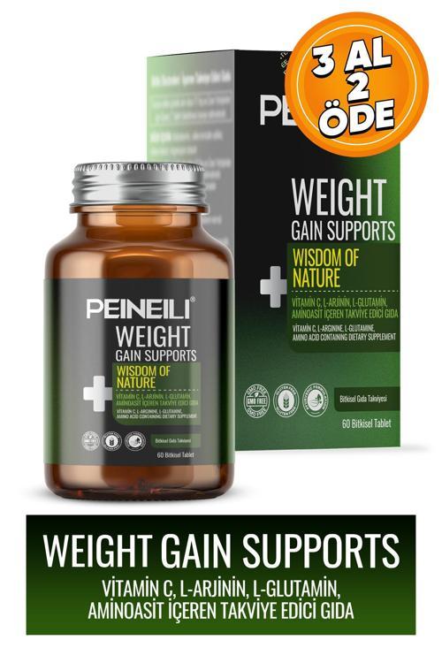 Weıght Gain Supports Vitamin C, L-Arjinin, L-Glutamin, İçeren Takviye Edici Gıda 60 Bitkisel Tablet