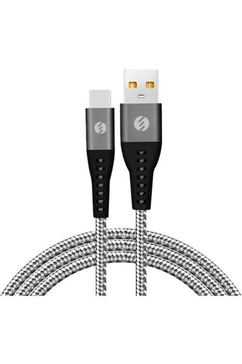 S-Lınk Sl-Stm60T 3A Fast Şarj Type-C Gri Data + Sarj Kablosu Uyumlu