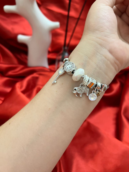 Biem Pandora Model Gümüş Renk Bileklik Beyaz