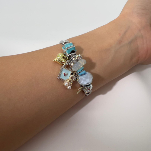 Biem Pandora Model Gümüş Renk Bileklik Mavi