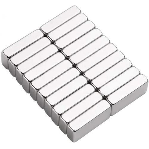 2 Adet 20x10x5 Mm Neodyum Magnet N35 Güçlü Mıknatıs Köşeli Ve Dayanıklı Nikel Kaplama