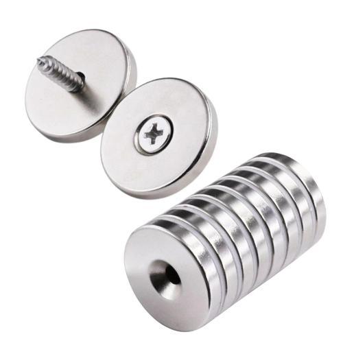 50 Adet 25x10/5x5,5 Mm Neodyum Mıknatıs Havşa Delikli Magnet Vida Atılabilir N35 Nikel Paslanmaz