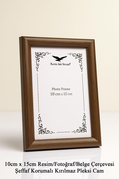 Pergamon 10cm x 15cm Resim Fotoğraf Belge Poster Evrak Çerçevesi Korumalı Kırılmaz Pleksi Cam