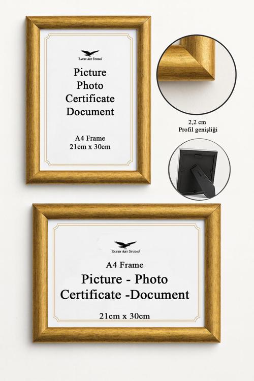 Pergamon A4 Ebat 21cm x 30cm Resim Fotoğraf Belge Poster Evrak Çerçevesi Korumalı Kırılmaz Pleksi Cam