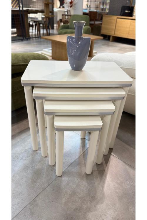 4Lü Bohem Zigon Sehpa Gümüş