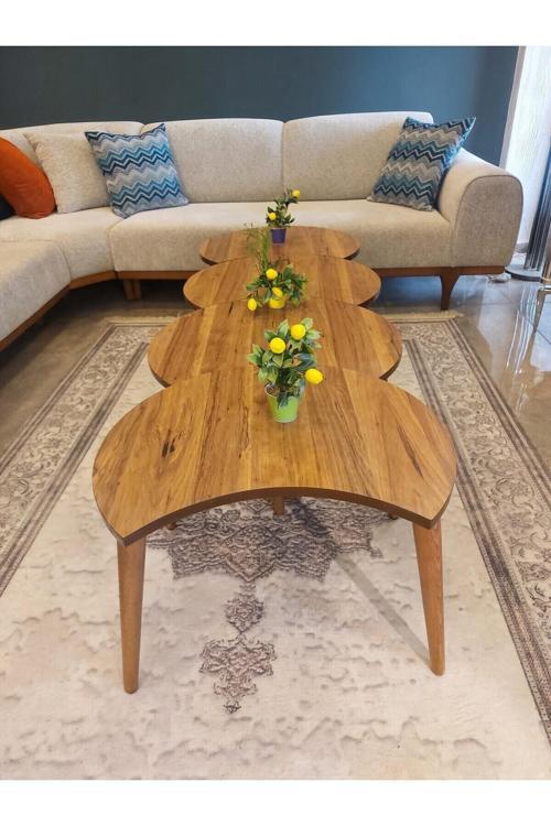 Rüzgar Gülü Orta Sehpa Ve Zigon Full Ceviz