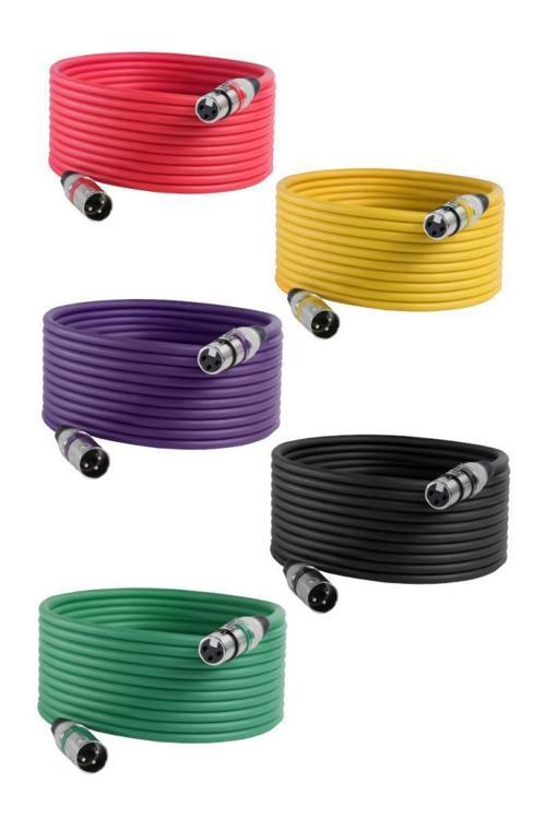 MXL-15M-5x Kaliteli XLR TO XLR 15 mt. Mikrofon Kablosu (5 Adet 5 Renk)