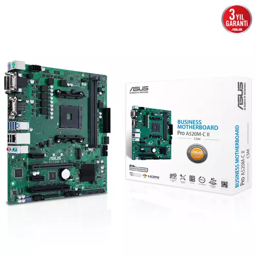 Pro A520M-C II/CSM AMD A520 AM4 Soket DDR4 4600 Micro ATX Anakart