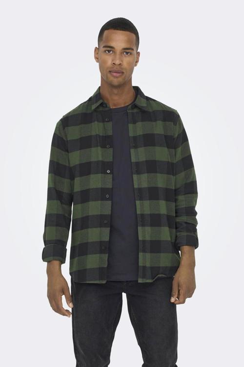 ONSGUDMUND ERKEK KARELİ GÖMLEK yeşil