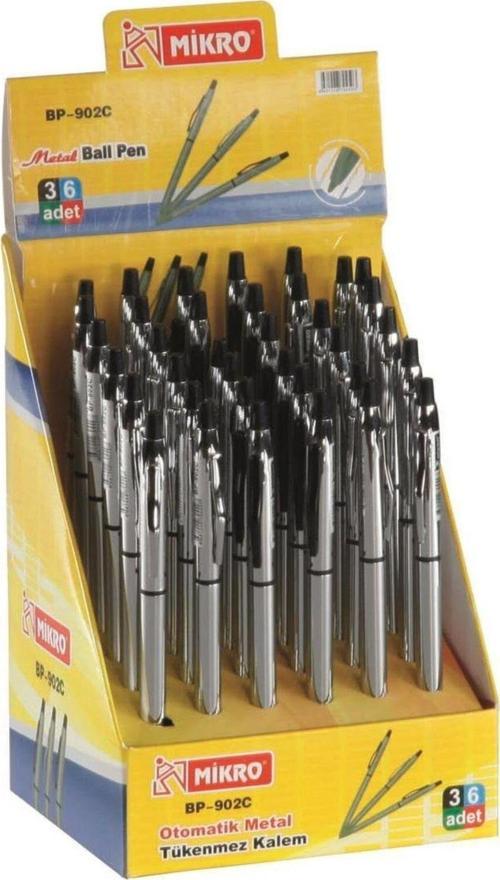 Tükenmez Kalem Metal Bp 902C-36 Standlı (36 Lı Paket)