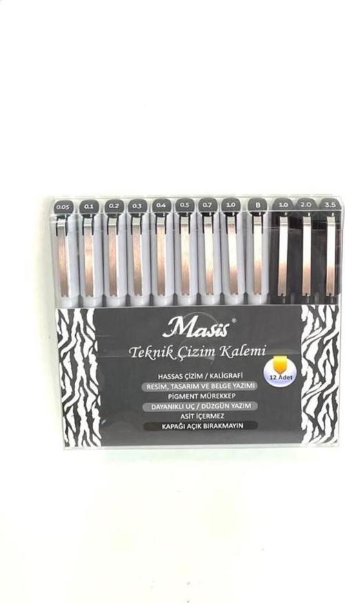 Teknik Çizim Kalemi 12 Li Set TÇK-S12