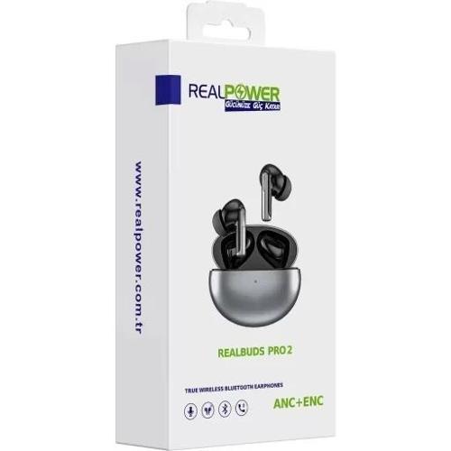Realpower Realbuds Pro 2 Anc + Enc Gürültü Önleyici Gerçek Kablosuz Tws Gri Bluetooth Kulaklık Rp-Rb