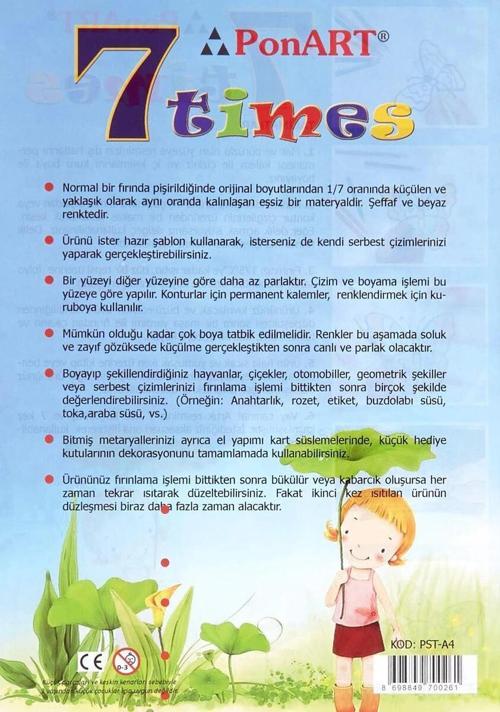 7Times Yedi Kat Küçülen Kağıt A4 2'li Paket