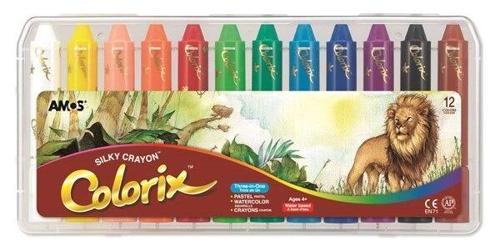 Colorix Silky Crayon Üçü Bir Arada Boya 12 Renk