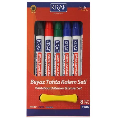 Beyaz Tahta Kalemi ve Silgi Seti 8 Parça