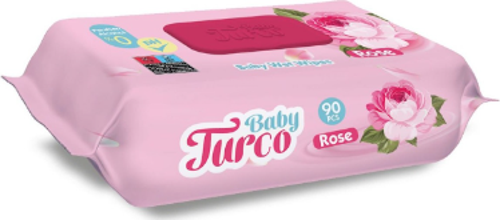 Islak Havlu Mendil 90 Yaprak Gül/Rose Plastik Kapaklı Tekli Pk