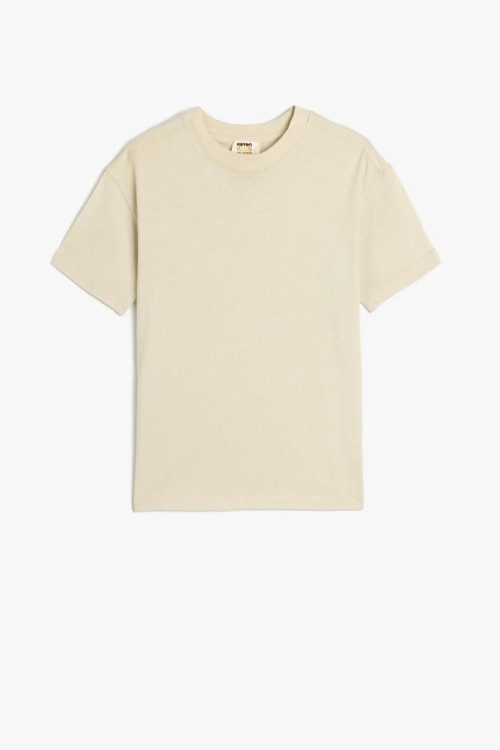 Erkek Çocuk Basic Oversize Tişört Kısa Kollu Bisiklet Yaka Pamuklu