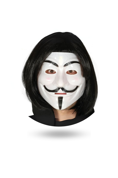 Büro Ev Ofis Gösteri Kostümü için For Vandetta Maske Takam Peruk Seti