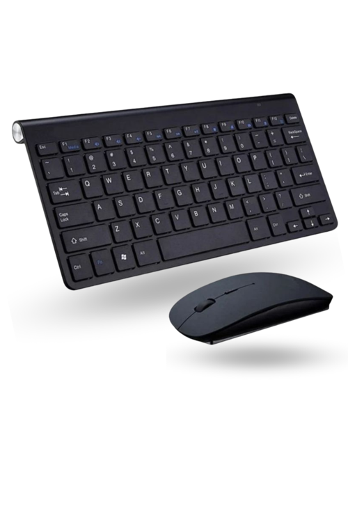 Büro Ev Ofis Bilgisayarı için Siyah Wifi Kablosuz Klavye Mouse Seti