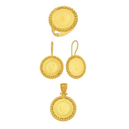 Dorikalı çeyrekli üçlü set 22 gram