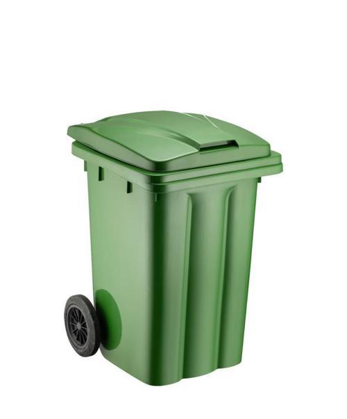SY-6503 Eko Tekerlekli Kapaklı Plastik Çöp Konteyneri 80 lt Yeşil