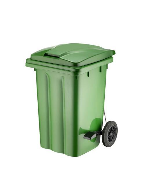 SY-6504 Pedallı Tekerlekli Kapaklı Çöp Konteyneri 80 lt Yeşil