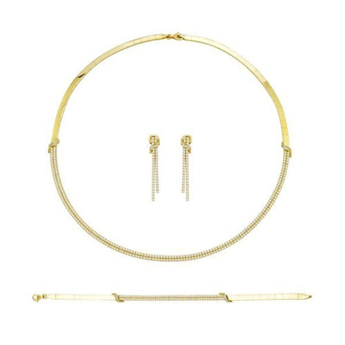 14 Ayar Altın Oval Nişan Takımı 2 Sıra 26,00 Gram