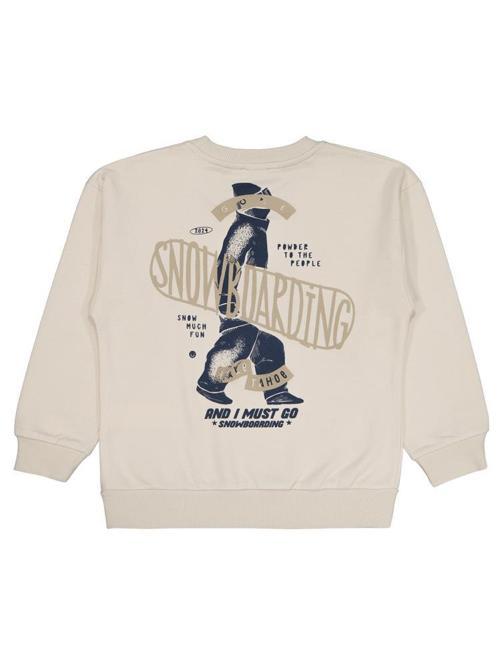 Snowboarding Baskılı 6-9 Yaş Sweatshirt - Bej7-8 Yaş