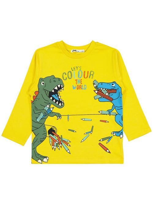 Colour Dinazor Baskılı 2-5 Yaş Sweatshirt - Sarı2-3 Yaş