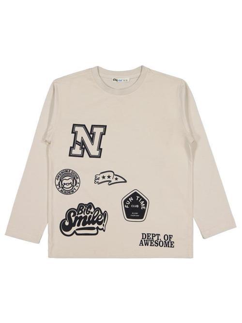N Dept Of Baskılı 6-9 Yaş Sweatshirt - Bej8-9 Yaş