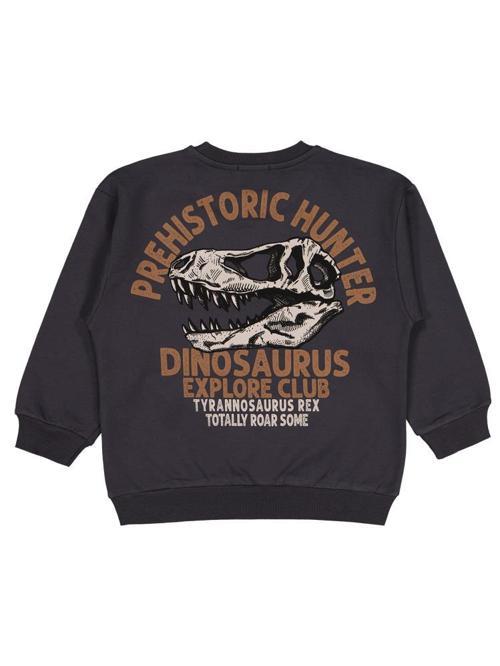 Prehıstorıc Baskılı 6-9 Yaş Sweatshirt - Gri7-8 Yaş