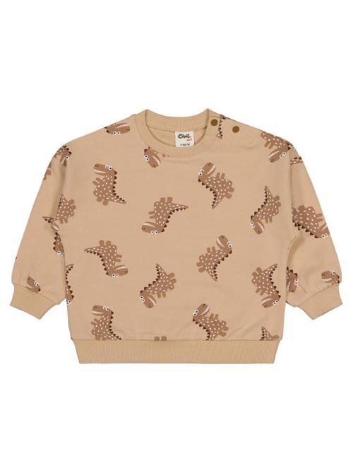 Benekli Dino Empirme 6-18 Ay Sweatshirt - Kahverengi18-24 Ay