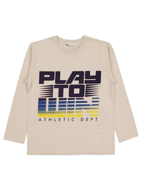 Play To Wın Baskılı 6-9 Yaş Sweatshirt - Bej7-8 Yaş