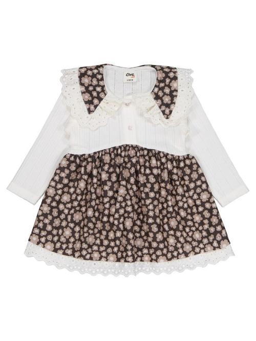 Çiçek Baskılı 6-18 Ay Elbise - Bej6-9 Ay