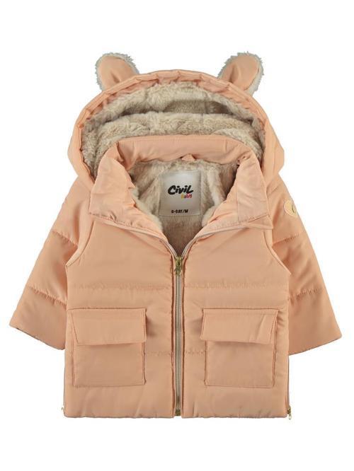 Pelüş Kulaklı 6-18 Ay Mont - Pudra6-9 Ay