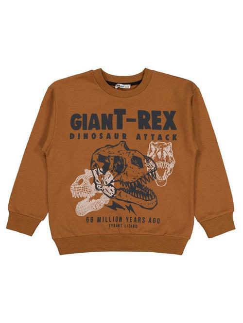 Giant Rex Baskılı 10-13 Yaş Sweatshirt - Kahverengi11-12 Yaş