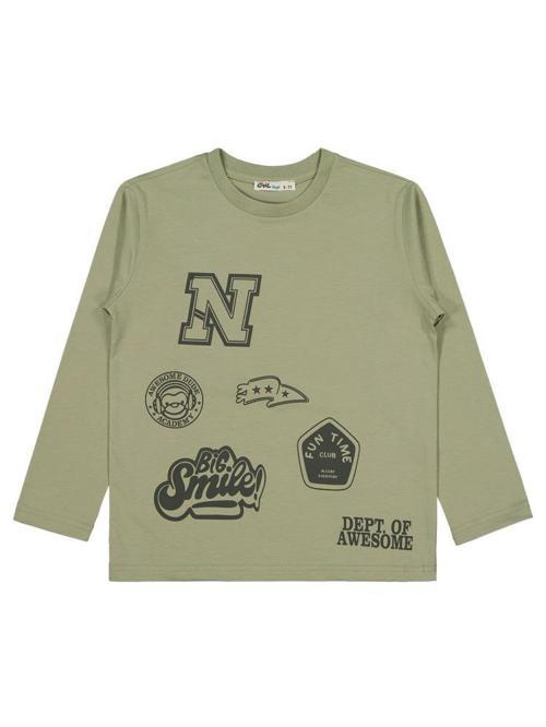 N Dept Of Baskılı 6-9 Yaş Sweatshirt - Haki7-8 Yaş