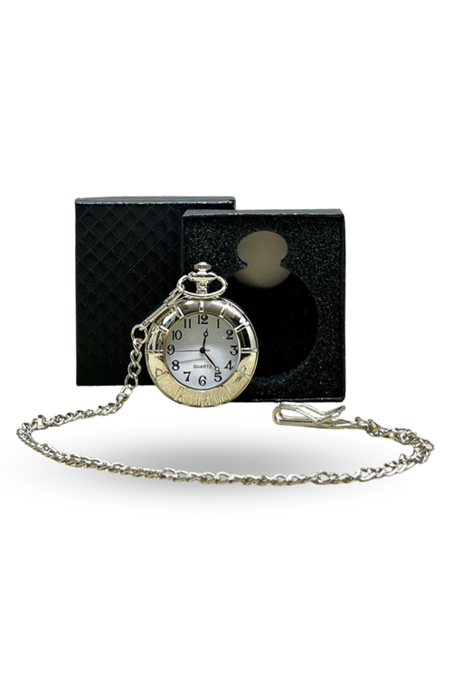 Büro Ev Ofis Hediyesi için Kutulu Silver Modern Stil Köstekli Saat