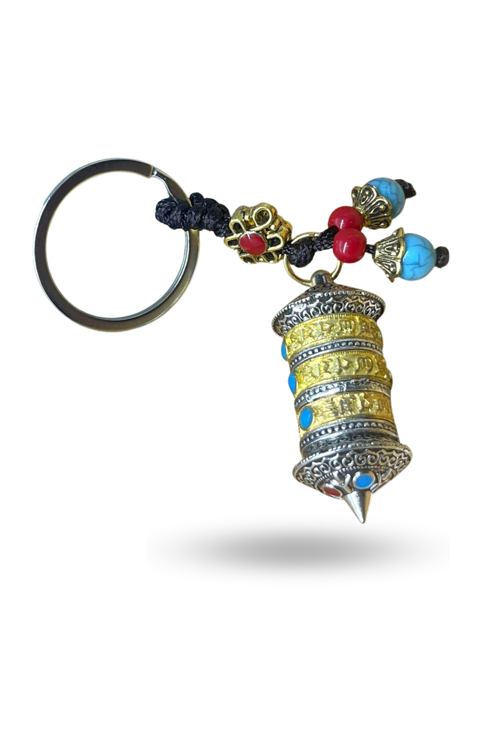 Büro Ev Ofis Hediyesi için Metal Tibet Şans Çarkı Anahtarlık