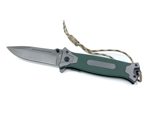 Flipper Mekanizmalı Paracord İpli Avcı Bıçağı - Haki