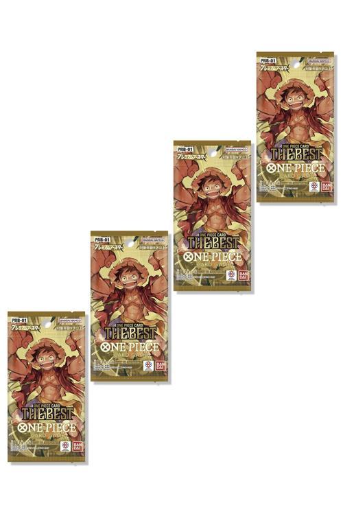 4 Paket Bandai One Piece Card Game The Best Premium Booster PRB-01 40 Kart Japonca Toplam 40 Kart