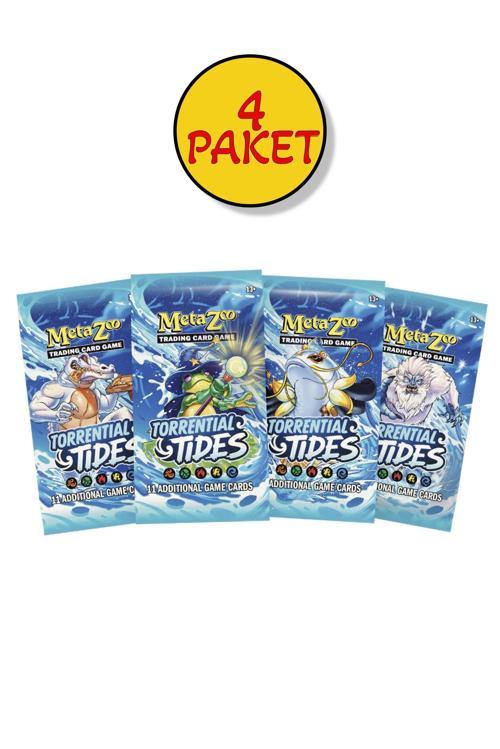 4 Paket MetaZoo Torrential Tides Koleksiyon Kartları Booster Pack 48 Kart