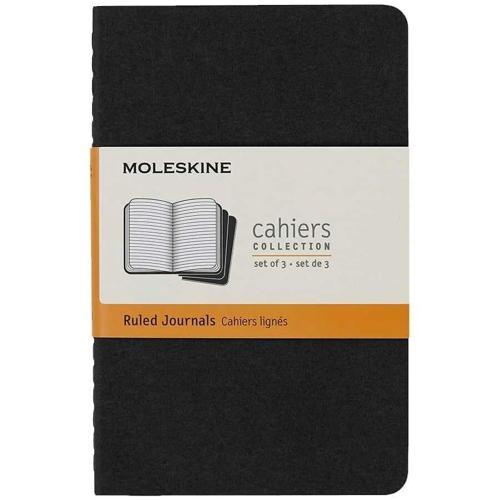 Chaier 3'lü Günlük Defter Çizgili Cep Boy 9x14 cm. 64 Sayfa Siyah