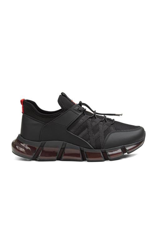 ® | PC-31364 - 3385 Siyah Kirmizi -  Erkek Spor Ayakkabı