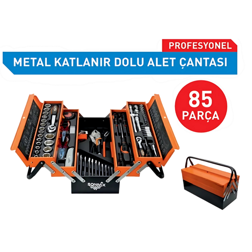 SONMİX METAL KATLANIR DOLU ALET ÇANTASI 85 PARÇA