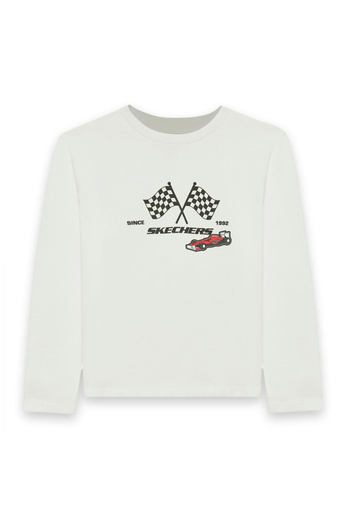 Sk242065 B Long Sleeve Beyaz Erkek Çocuk T-Shirt
