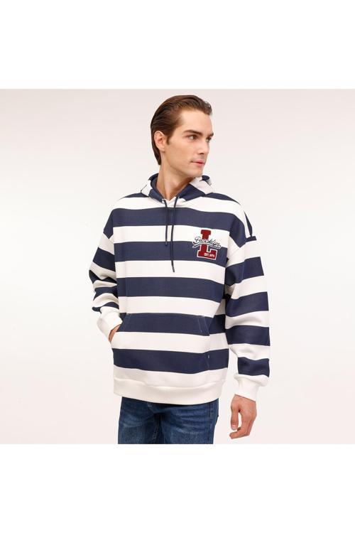 Fran Erkek Lacivert Kapüşonlu Sweatshirt