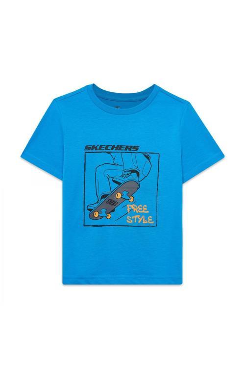 Sk2510112 B Regular Fit Graphic Tee Mavi Erkek Çocuk T-Shirt