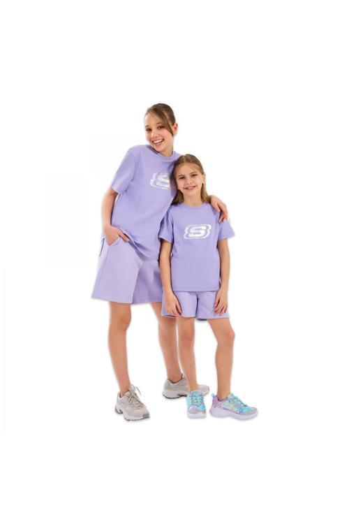 Sk232139 Essential G Sleeve Lila Kız Çocuk T-Shirt
