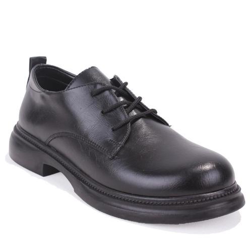 DZA07-8892680 Siyah Günlük Bağcıklı Loafer Kadın Ayakkabı